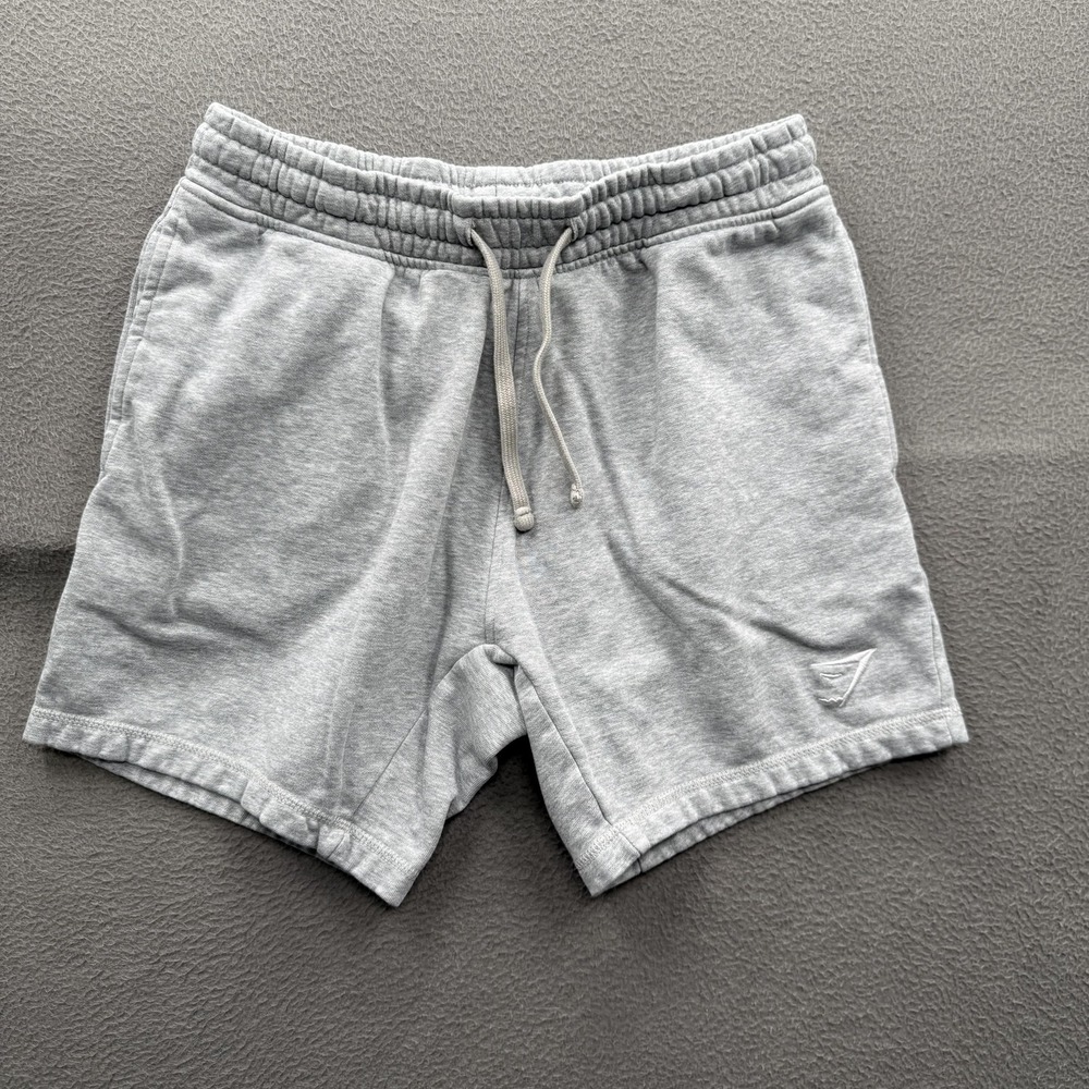 Gymshark Sweat Shorts Mens Small Gray Drawstring Pockets 6 Inseam Athletic